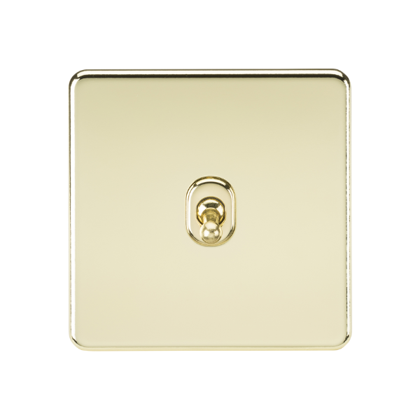 Polished Brass 10AX 1G 2-way Toggle Switch - SF1TOGPB image 0