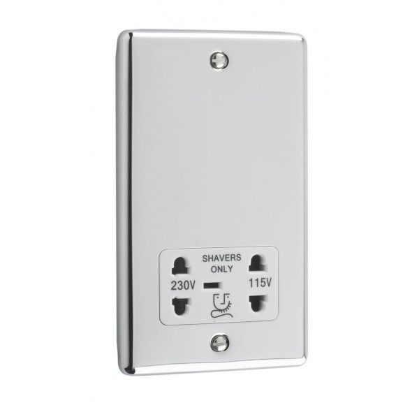 Polished Chrome Shaver Socket - W48PCW image 0
