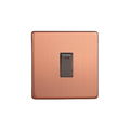 Brushed Copper Urban Screwless 1-Gang 20A Double Pole Rocker Switch + Neon Indicator Light XDY20NS.BC image 0