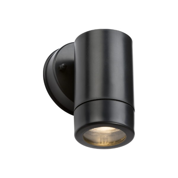 EAMON - 230V IP54 GU10 Polycarbonate Single Wall light - Black - EA1BK image 0