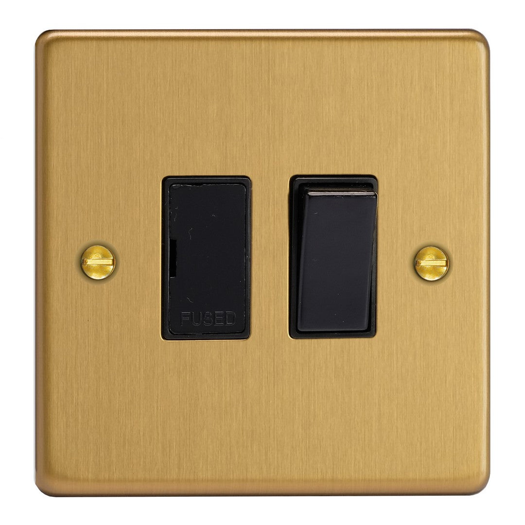 Brushed Brass 13A Switched Fused Spur XDE6B.BB image 0