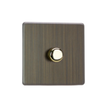 Urban Screwless Antique Brass 1-Gang 2-Way V-Pro Push On/Off Rotary LED Dimmer 1 x 0-120W (1-10 LEDs) JDYP401S.AB image 0