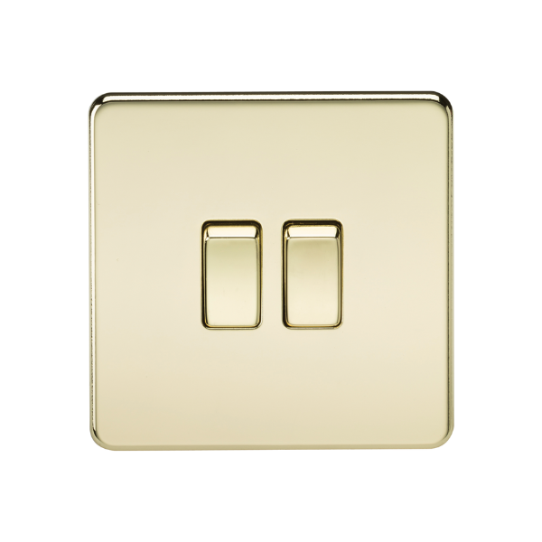 Polished Brass 10AX 2G 2-way Switch - SF3000PB image 0