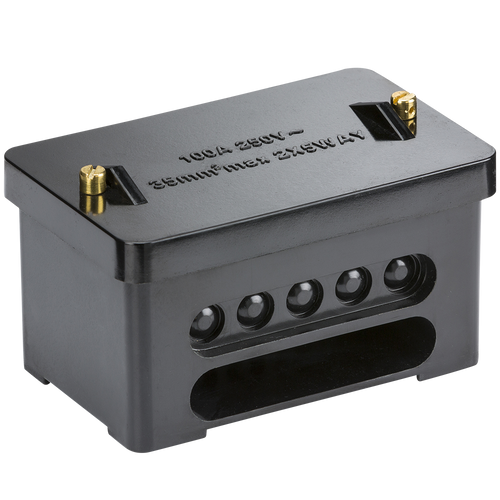 100A 2 x 5-Way (Double Pole) Service Connector Block SNEB2 image 0