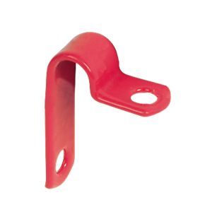 LSF Coated Single Fixing P Clip 32 Red (Pack of 50) image 0