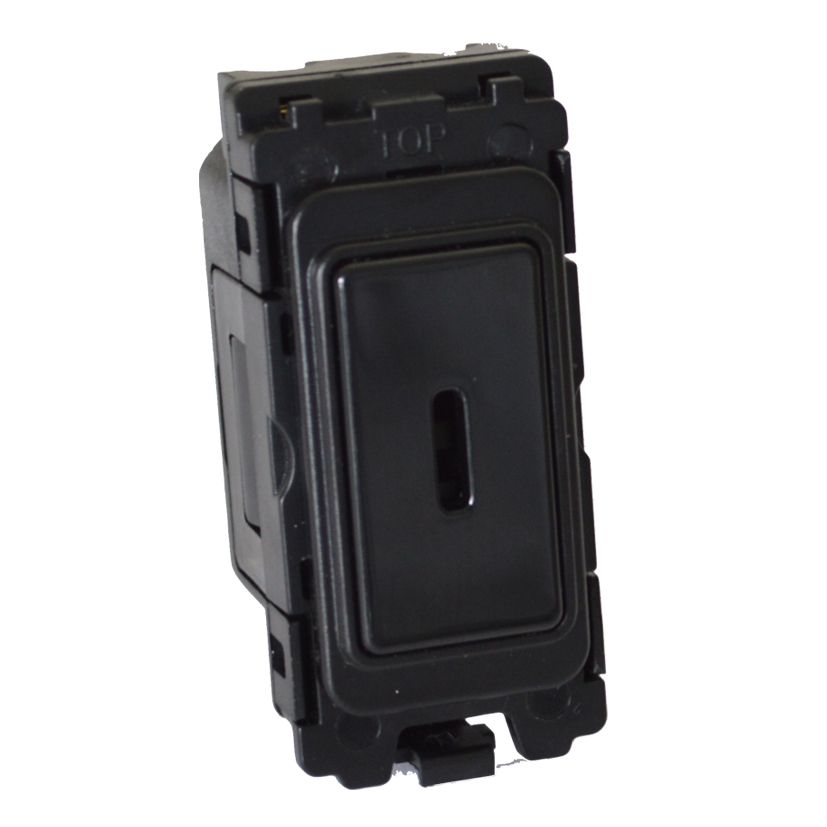 Key Switch 20a 2 Way SP Black Grid Switch - KS01B image 0