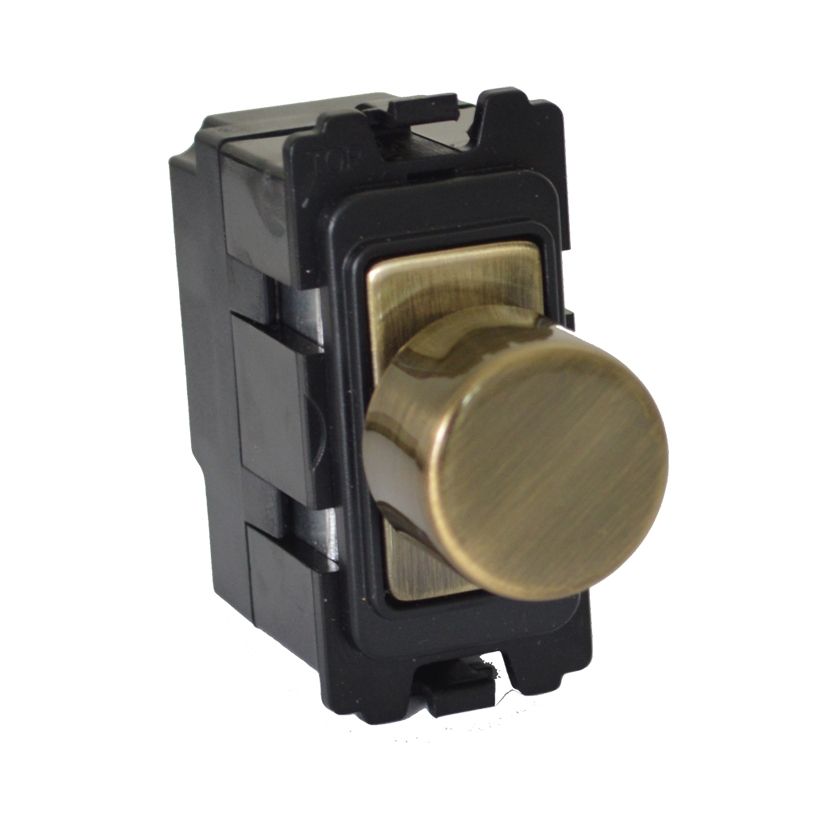 Antique Brass Mini Grid Dimmer Module - DM400AB image 0