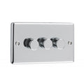 Polished Chrome 3 Gang 250W Dimmer Switch – W12PC image 0