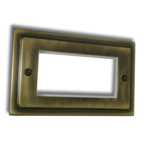 Antique Brass 2 Gang 4 Data Modules Plate - R64AB image 0