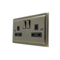 Antique Brass Double 2 Gang 13a Socket R07AB image 0