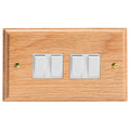 Varilight Kilnwood 4-Gang 10A 1- or 2-Way Rocker Switch (Twin Plate) - XK9OW image 0