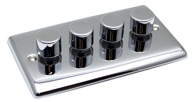 Definition Polished Chrome 4 Gang 250W Dimmer Switch D13PC image 0
