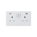 Matt White 13A 2G SP Switched Socket with Dual USB A+C (5V DC 4.0A shared) with White Insert - SFR9940MW image 0