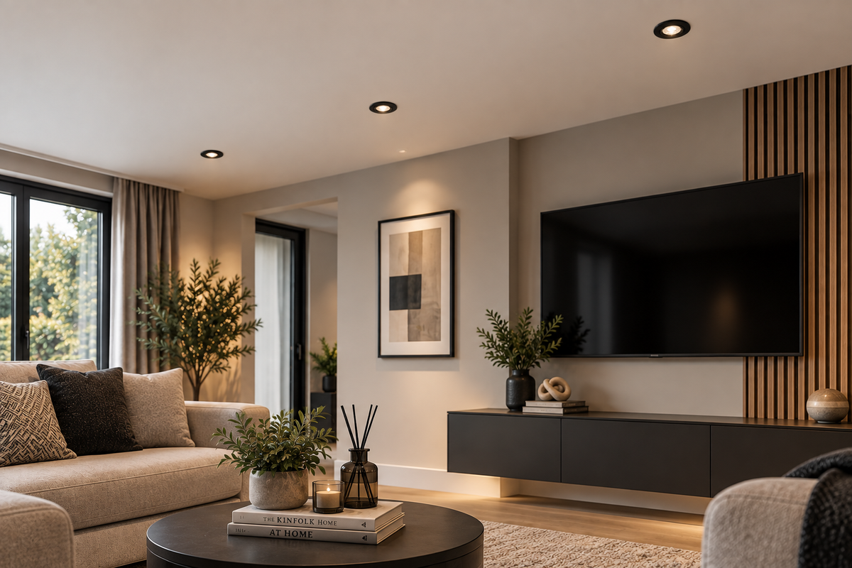 Matt Black Fixed Fire Rated Downlights with Push Connection - VUEP565