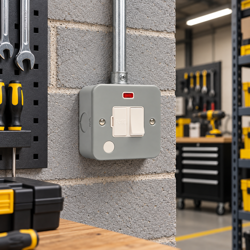 13a Switched Fuse Spur with Neon - Metal Clad MC39