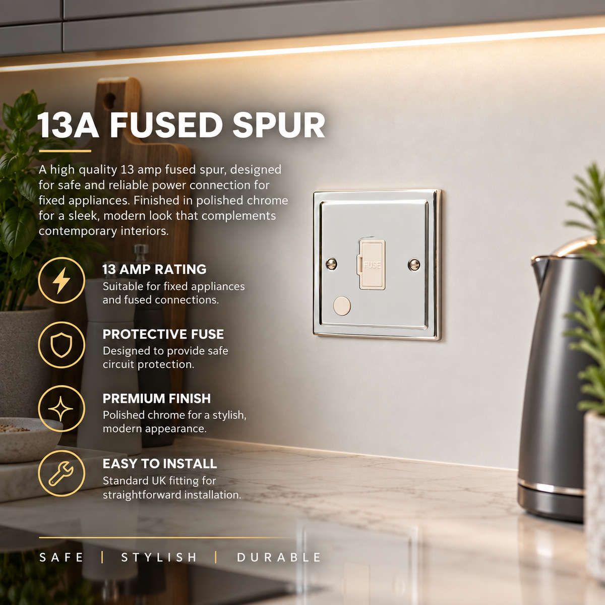 Regency Polished Chrome Un-Switched Fuse Spur R55PCW