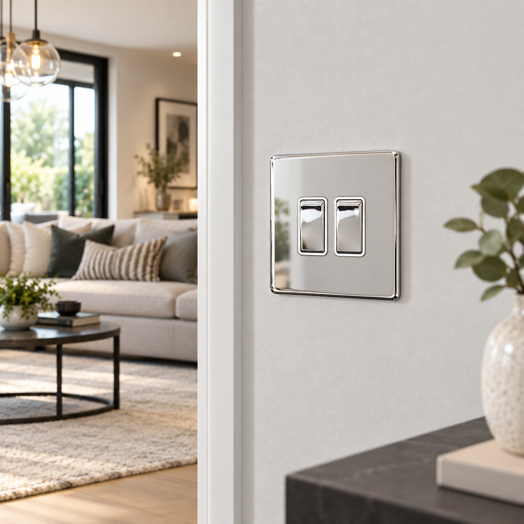 Signature Screwless 2 Gang Double 10a Light Switch - SG02PCW
