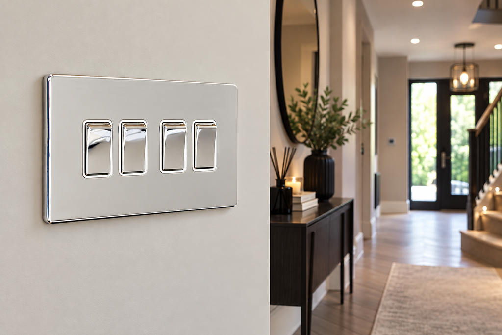 Signature Screwless 4 Gang Quad 10a Light Switch - SG04PCW