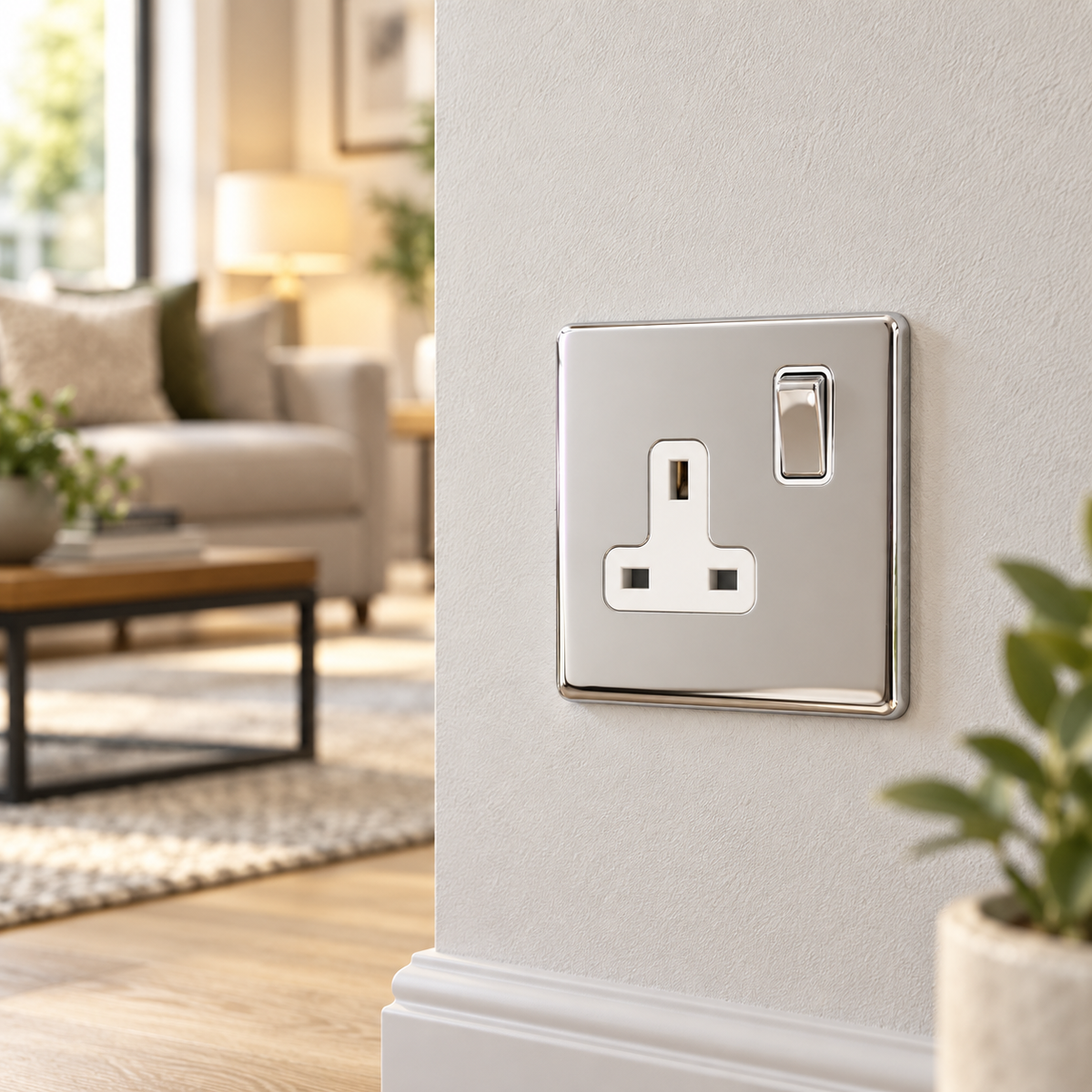 Signature Screwless Single 1 Gang  13a Socket - SG06PCW