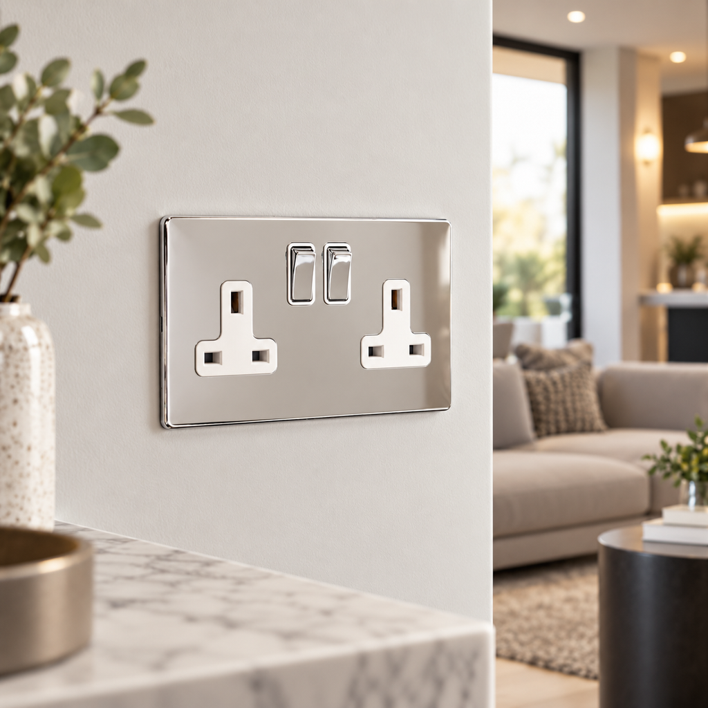 Signature Screwless Double 2 Gang 13a Socket - SG07PCW