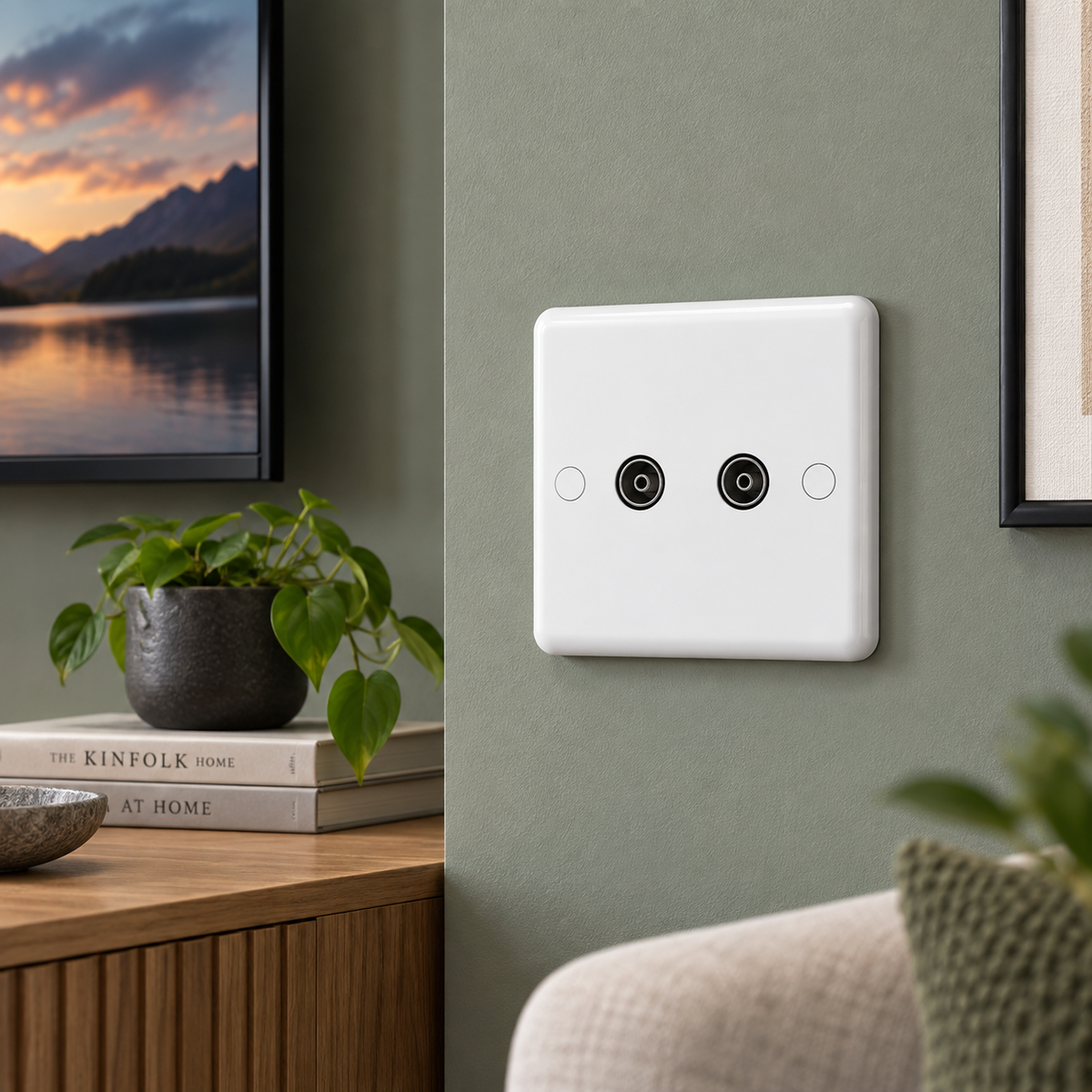 Studio 2 Gang TV Coaxial Outlet ST43W