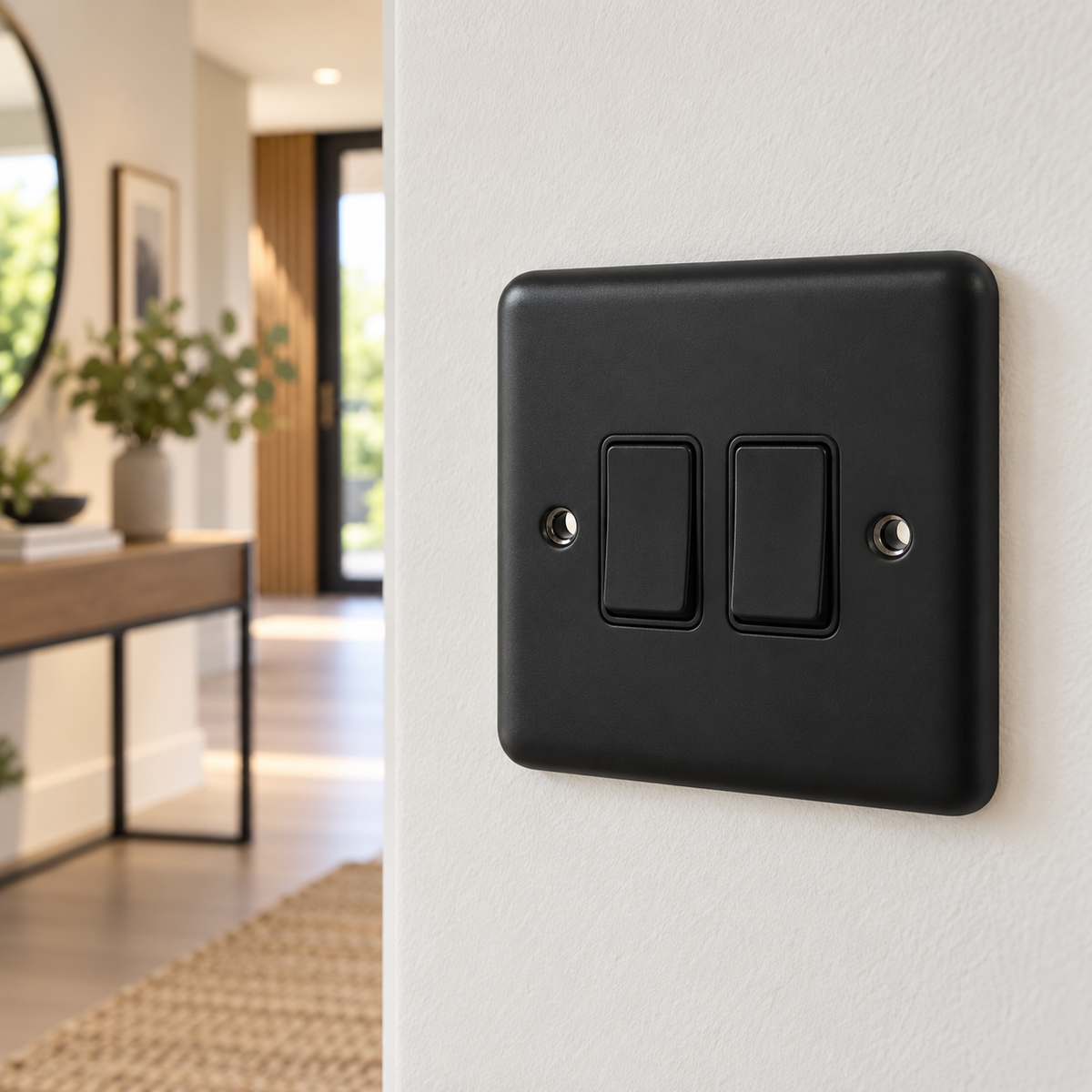 Matt Black 2 Gang 2 way Switch 10a - W02MBB