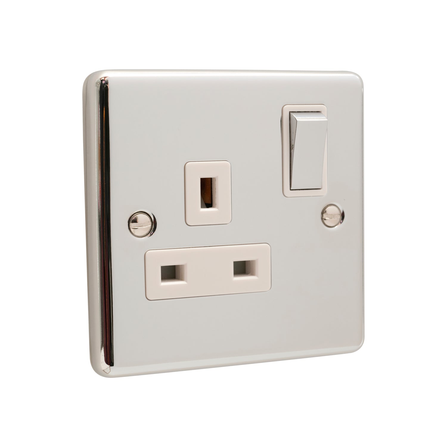 Polished Chrome Single 1 Gang  13a Socket - W06PCW