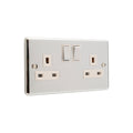 Polished Chrome Double 2 Gang 13a Socket - W07PCW