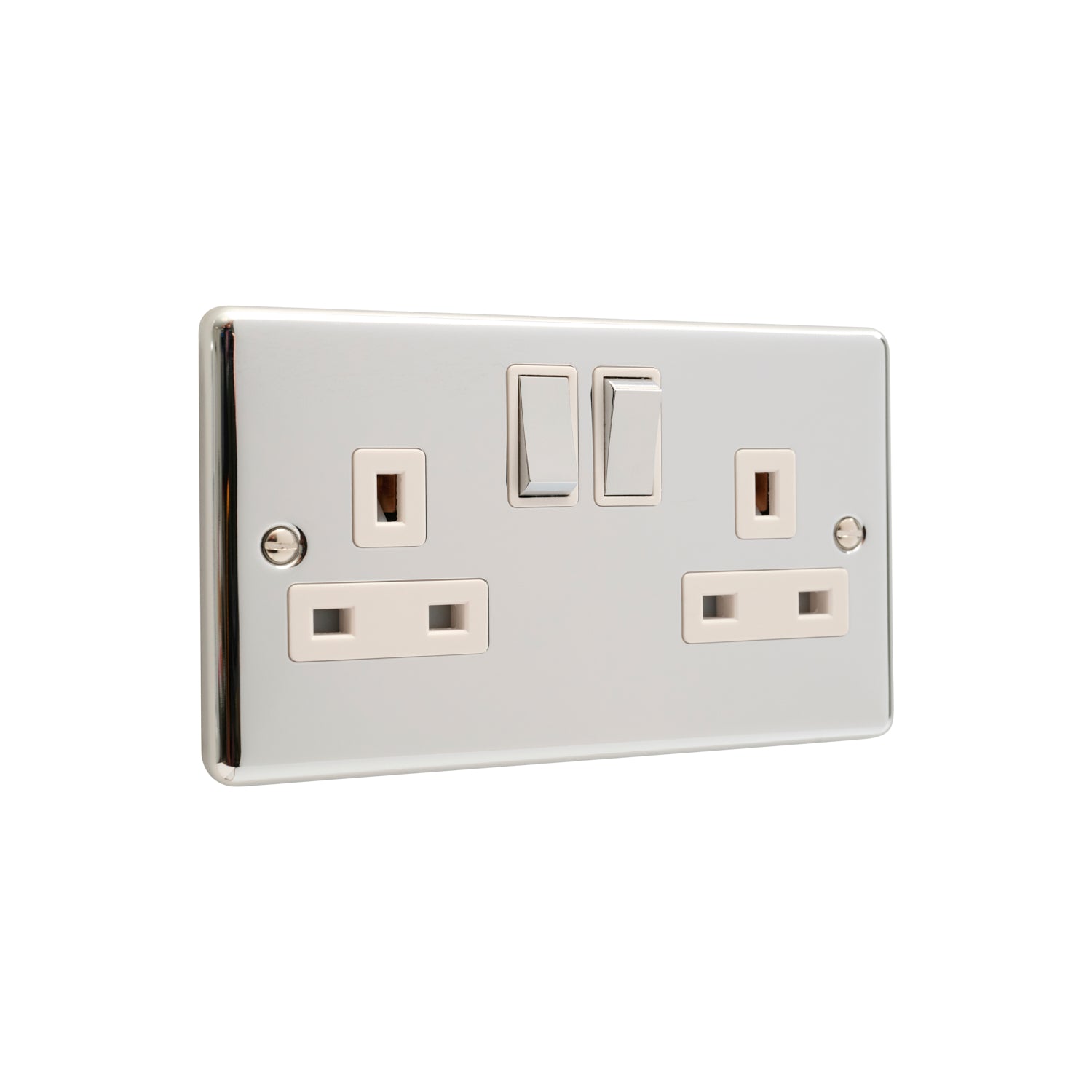 Polished Chrome Double 2 Gang 13a Socket - W07PCW