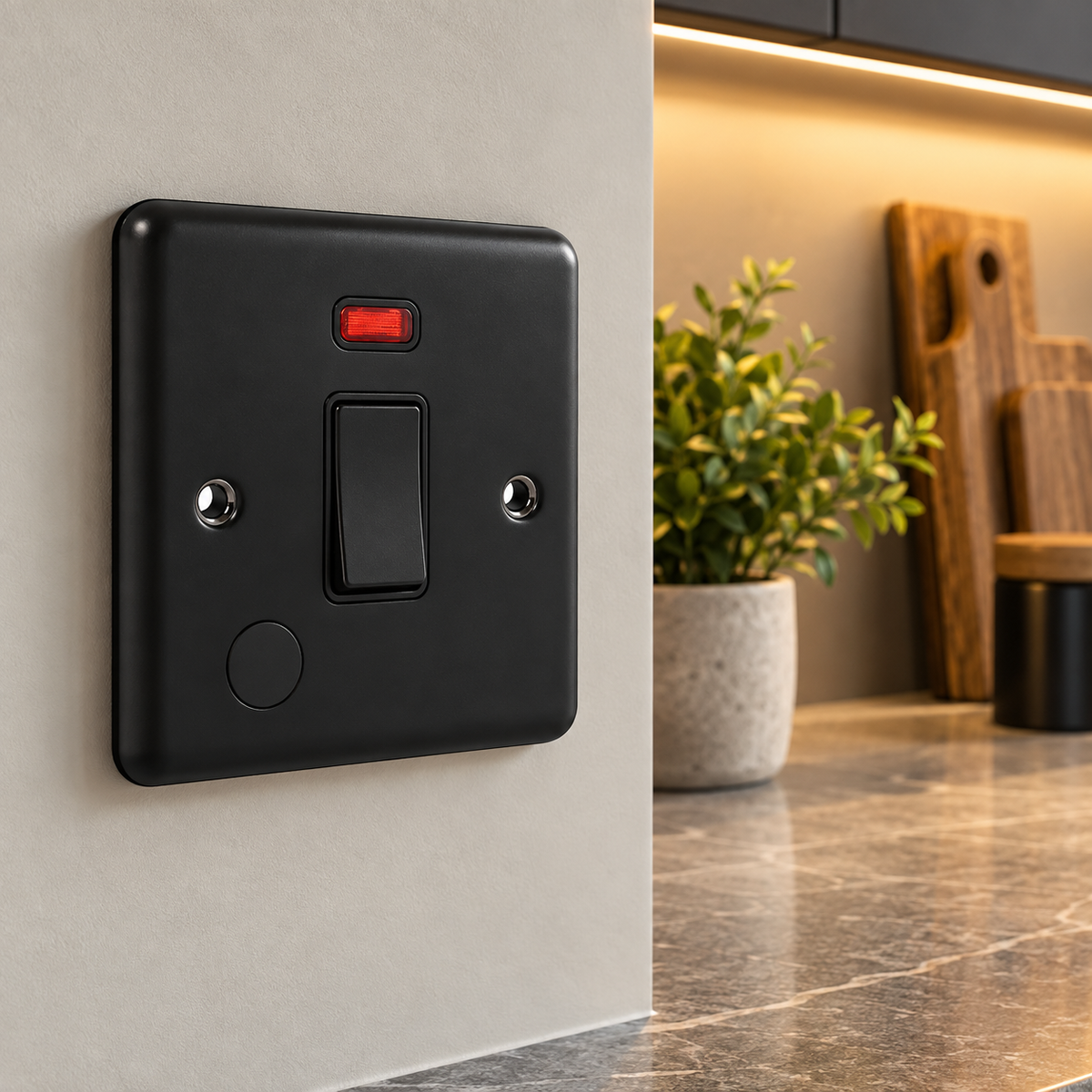 Matt Black 20a DP Switch - W37MBB